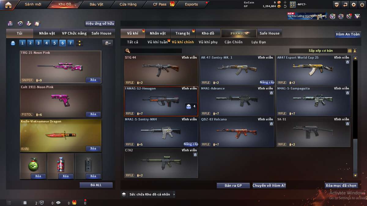 shop acc cf uy tin gia re